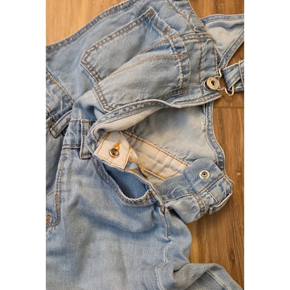 OshKosh B'gosh Denim Overalls Youth Size 7 Blue Distressed